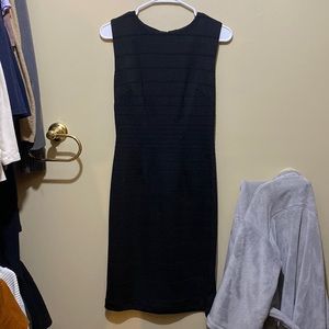 Black sleeveless midi dress